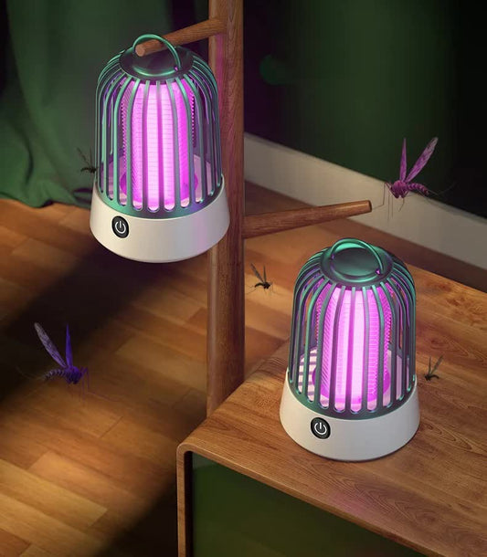 NNEDSZ Gray Electric Mosquito Killer Lamp with Dual Modes - 1200MA USB Rechargeable