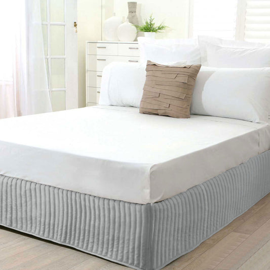 NNEDSZ Quilted Valance Silver SINGLE