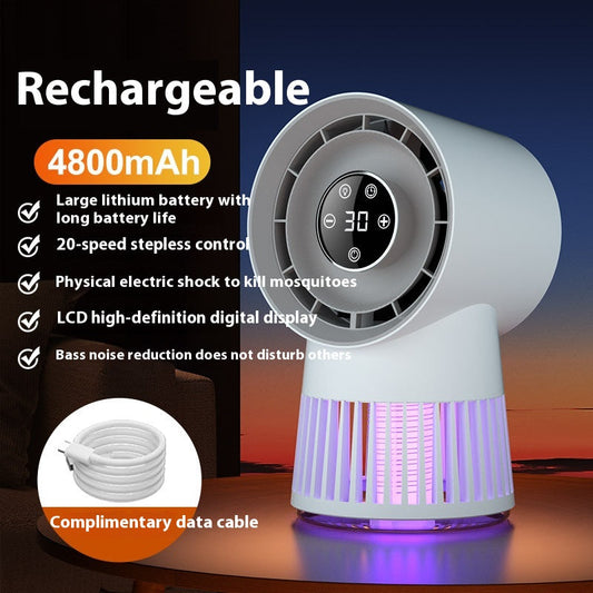 NNEDSZ Portable Rechargeable Mosquito Killer Lamp with Adjustable Fan - 4800mAh Battery