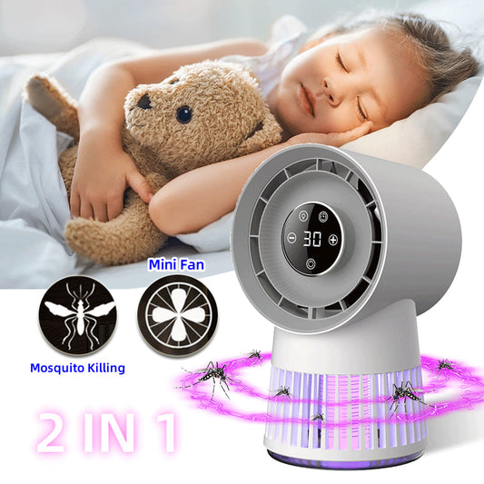 NNEDSZ Portable Rechargeable Mosquito Killer Lamp with Adjustable Fan - 4800mAh Battery